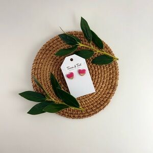 NEW Terra & Tint Heart Stud Earrings